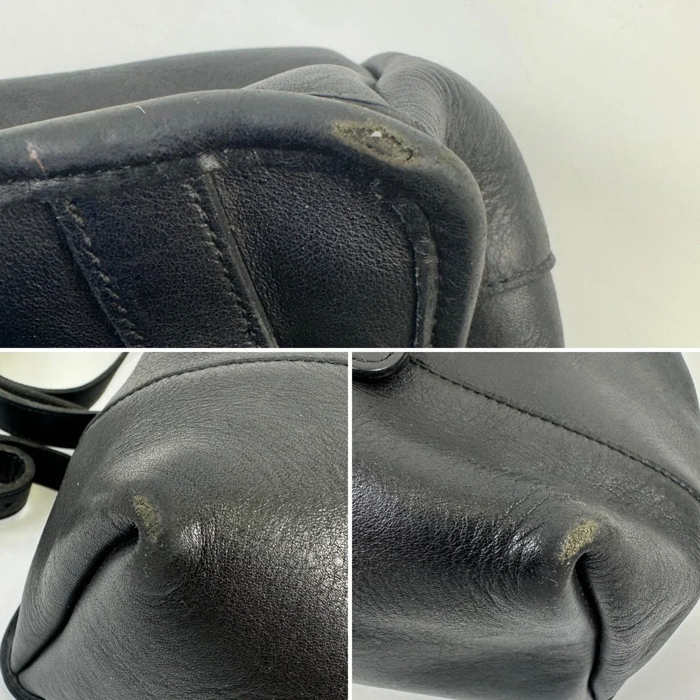 Coach Vintage Leather Mini Backpack 9960 Black Turnlock Flap Buckles Small 90s